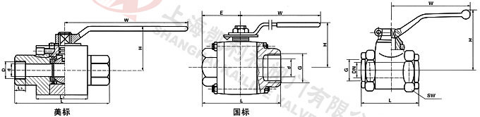 (內螺紋)高壓球閥結構圖