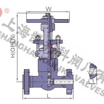 J41Y鍛鋼自密封閘閥外形結(jié)構(gòu)圖
