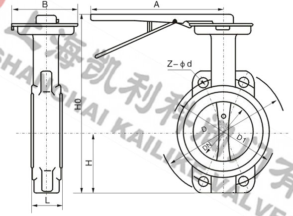 D71X不銹鋼蝶閥外形結構圖