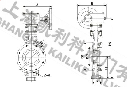 D373H耐高溫蝶閥外形結構圖
