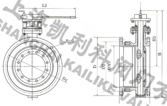 SD41X/SD43H手動(dòng)法蘭式伸縮蝶閥外形結(jié)構(gòu)圖