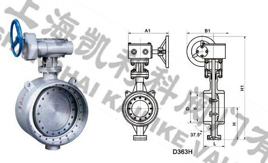 D363H焊接式金屬硬密封蝶閥外形結構圖