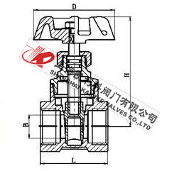 J15W全銅質截止閥外形結構圖