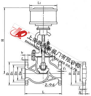 J641H氣動截止閥外形結構圖