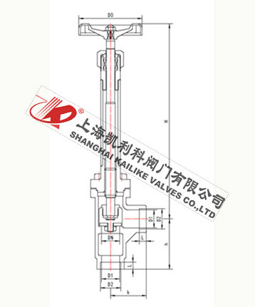 DJ64Y低溫角式截止閥外形結構圖