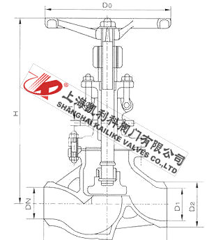 J61W不銹鋼焊接截止閥外形結(jié)構(gòu)圖