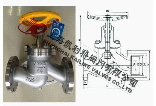 J41B氨用截止閥外形結構圖