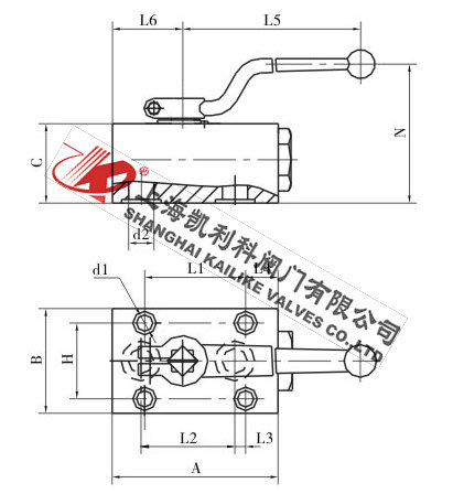 QJH板式高壓球芯截止閥外形結構圖