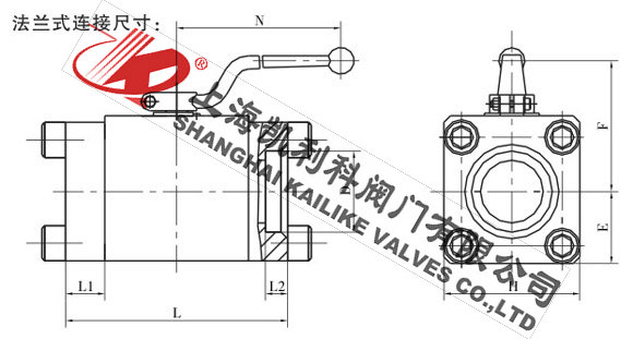 JQH法蘭式高壓球芯截止閥外形結構圖