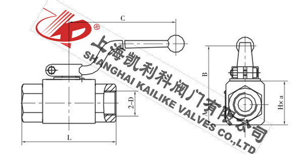 QJH外螺紋高壓球芯截止閥外形結構圖