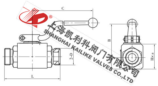 QJH外螺紋高壓球芯截止閥外形結構圖