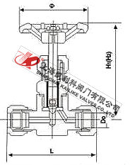 J91W卡套式針型截止閥外形結構圖