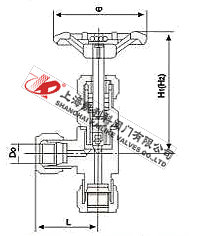 J94W卡套式針型截止閥外形結構圖