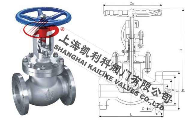 J41W 美標截止閥外形結構圖