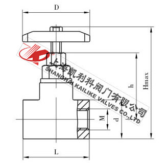 YJF-L內螺紋液壓高壓截止閥外形結構圖