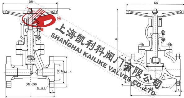 J41TC法蘭陶瓷截止閥外形結(jié)構(gòu)圖