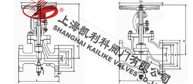 KJ41F抗生素截止閥外形結(jié)構(gòu)圖