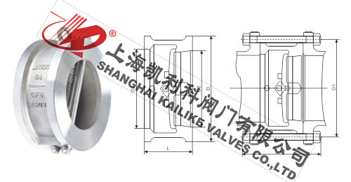 H76H、H76W、H76X蝶式止回閥外形結構圖