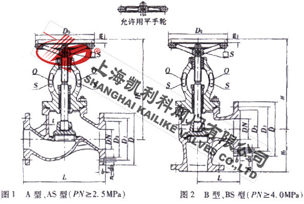 H48H船用截止止回閥外形結(jié)構(gòu)圖