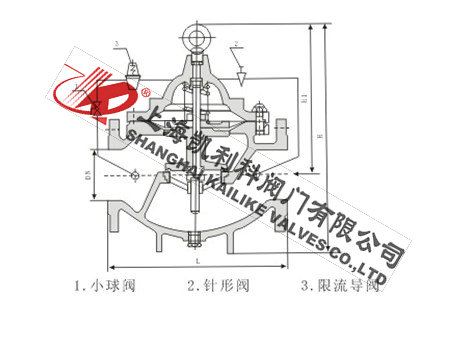 LH45X鑄鋼限流止回閥外形結構圖