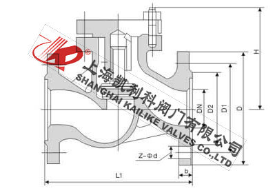 H41H、H41W升降式止回閥外形結構圖