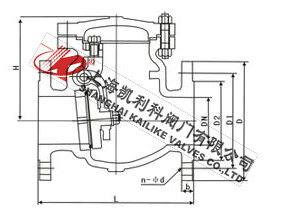 H44H、H44W美標不銹鋼止回閥外形結構圖