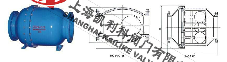 HQ44X、HQ45X型微阻球形止回閥外形結構圖