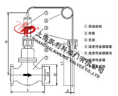 ZZWP自力式溫度調節閥外形結構圖