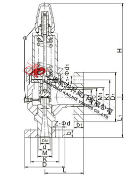 A41Y彈簧微啟封閉式高壓安全閥外形結(jié)構(gòu)圖