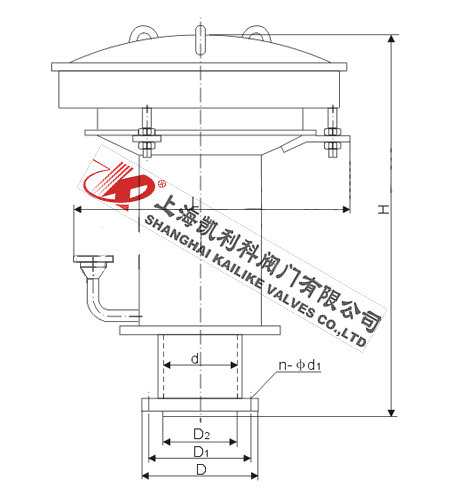 GYA石油儲罐液壓安全閥外形結(jié)構(gòu)圖