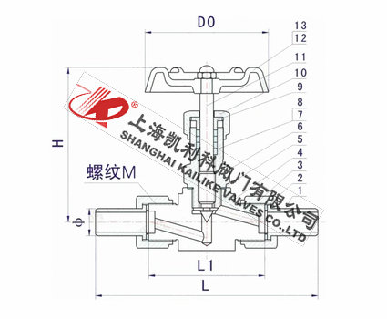 J21H-40C-64C-160C-320C高壓外螺紋針型閥外形結構圖