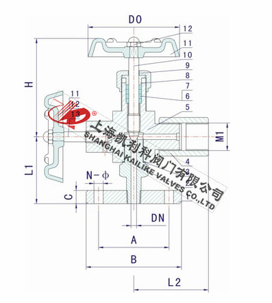 J49H、J49W壓力表針型閥外形結構圖