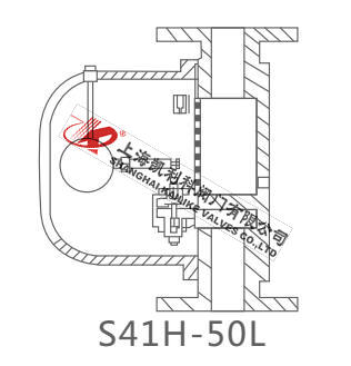 S41H-50L杠桿浮球式蒸汽疏水閥外形結構圖