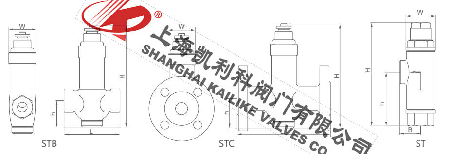 STC可調恒溫式蒸汽疏水閥外形結構圖
