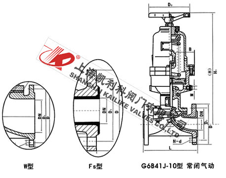 G641J氣動隔膜閥外形結構圖
