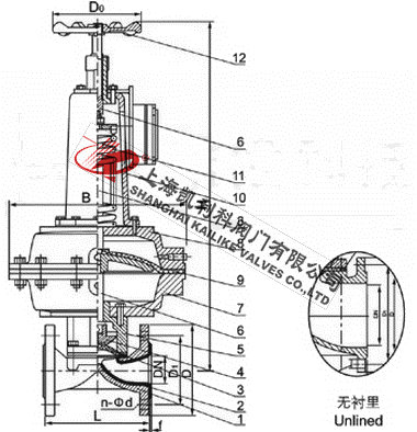 EG6B41J英標氣動隔膜閥外形結構圖