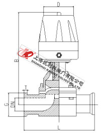 G681F不銹鋼氣動隔膜閥外形結構圖