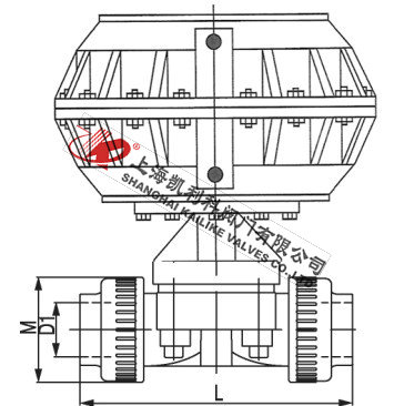 G611F-6S氣動塑料隔膜閥外形結構圖