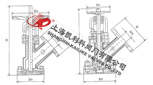 BFL41H不銹鋼保溫放料閥外形結(jié)構(gòu)圖