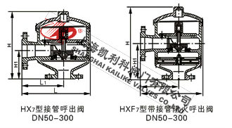 HX7帶接管阻火呼出閥、單呼閥、呼吸閥、HX7帶接管阻火呼出閥、單呼閥、呼吸閥外形結構圖