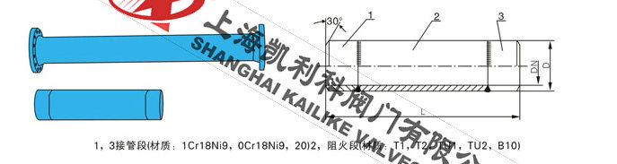 FP-FPV法蘭氧氣阻火器外形結構圖