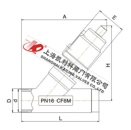 JF2000全不銹鋼氣動焊接角座閥外形結構圖