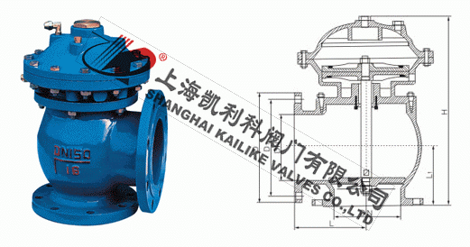 JM744X液動隔膜角式排泥閥外形結構圖