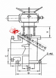 J944X電動(dòng)角式排泥閥外形結(jié)構(gòu)圖