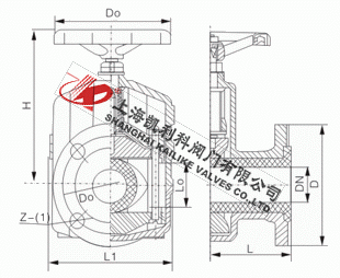 GJ41X鑄鐵管夾閥外形結構圖
