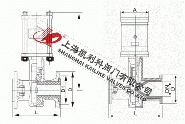 GJ6K41X常開型氣動管夾閥外形結構圖