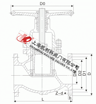U41SM法蘭柱塞閥外形結構圖