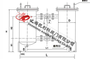 GHG雙聯管道過濾器外形結構圖