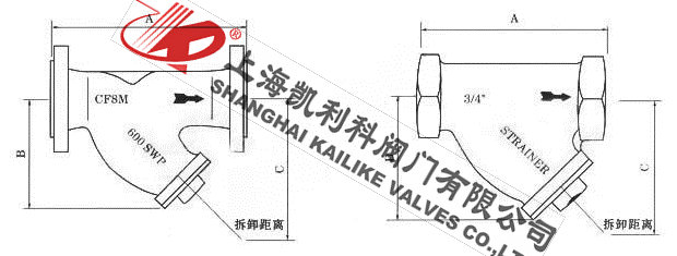 GL41H美標過濾器外形結構圖