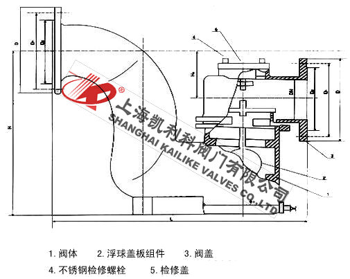 F43X雙封自凈式防逆水封閥外形結構圖